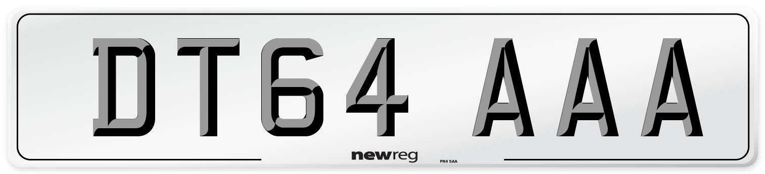 DT64 AAA Number Plate from New Reg